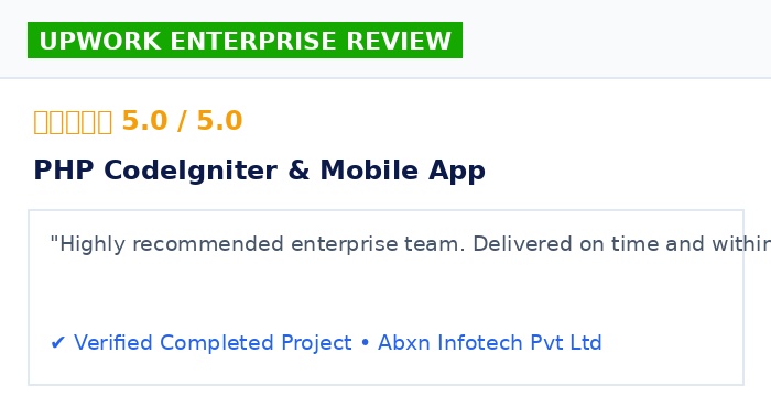 Upwork Enterprise Client Review Screenshot